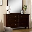 Benjara Umi 39 x 39 Dresser Mirror- Molded Design Solid Wood Cherry Square Frame