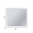 Benjara Umi 39 x 39 Dresser Mirror- Molded Design Solid Wood White Square Frame