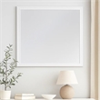 Benjara Umi 39 x 39 Dresser Mirror- Molded Design Solid Wood White Square Frame