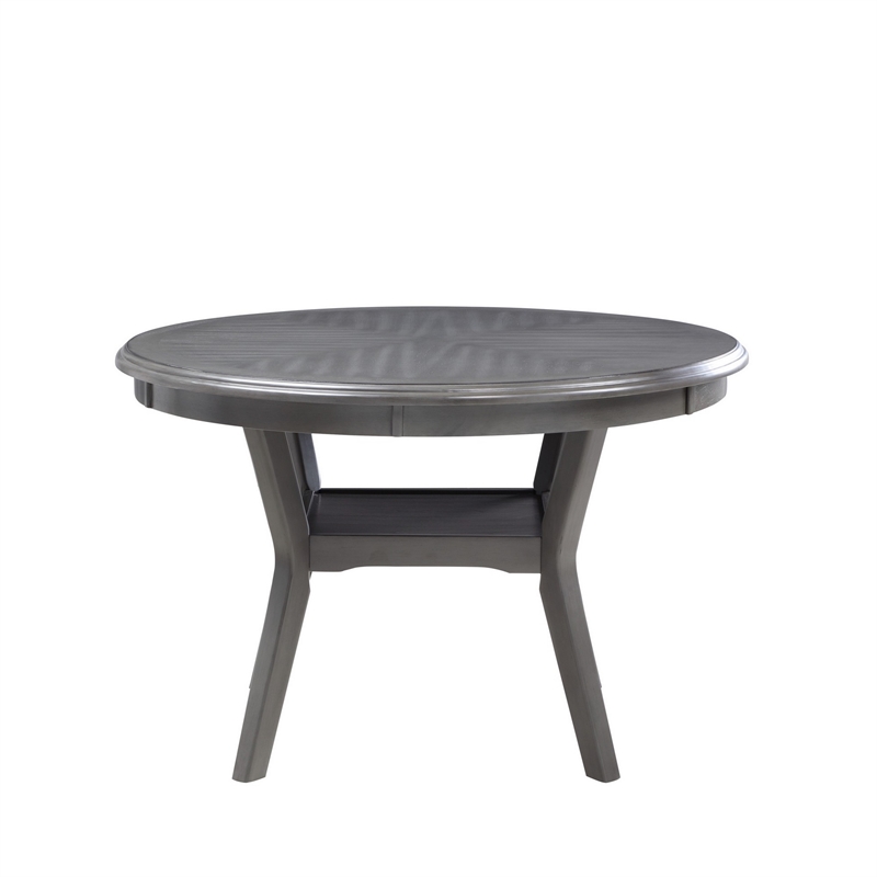 Benjara Isla 5 Piece Dining Table Set- Diamond Pattern- 4 Crossback Chairs- Gray