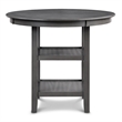 Benjara Isla 5 PC Counter Height Table Set- 4 Crossback Chairs- Gray Polyester