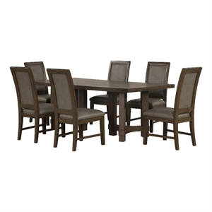 Benjara Cora 26&quot Dining Chair Set of 2- Sleigh Back- Dark Gray Polyester Fabric