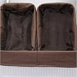 Benjara 5 Piece Laundry Basket and Tray Set- Round Folding Brown Bamboo- White