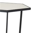Benjara Plant Stand Table Set of 2- Black Metal Frame- Hexagonal White Tabletop