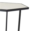 Benjara Plant Stand Table Set of 2- Black Metal Frame- Hexagonal White Tabletop