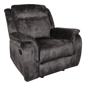 Benjara Harbor 38&quot Power Recliner Chair- Pocket Coils- Gray Faux Suede
