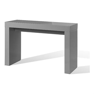 Benjara Libi 47&quot Console Table- Minimalist Rectangular Top- Lacquered Gray