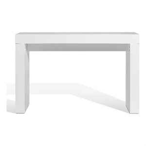 Benjara Libi 47&quot Console Table- Minimalist Rectangular Top- Lacquered White