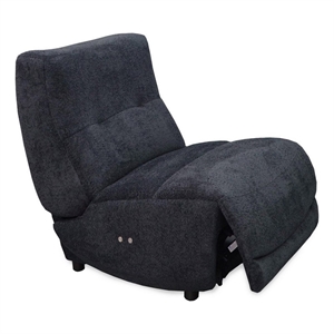 Benjara Ani 43&quot Small Power Electric Recliner Chair- Modern Dark Gray- Black