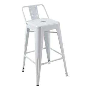Benjara Giri 26&quot Footrest & Tapered Legs Counter Stool Chair- White (Set of 4)