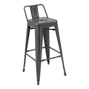 Benjara Giri 26&quot Footrest &Tapered Legs Counter Stool Chair-Light Gray(Set of 4)