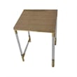 Benjara Set of 3 Nesting Side End Tables- Faux Leather Top- Clear Acrylic Legs