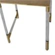 Benjara Set of 3 Nesting Side End Tables- Faux Leather Top- Clear Acrylic Legs