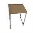 Benjara Set of 3 Nesting Side End Tables- Faux Leather Top- Clear Acrylic Legs