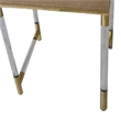 Benjara Set of 3 Nesting Side End Tables- Faux Leather Top- Clear Acrylic Legs