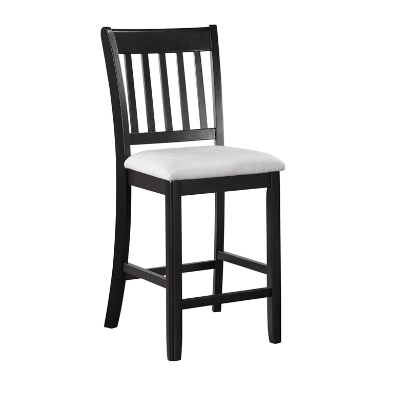 Benjara Nick 5 Piece Counter Height Dining Table and Chairs Set- Black- White