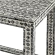 Benjara Set of 2 Nesting Side End Tables- Capiz Inlaid Design- Gray and White