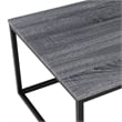 Benjara Rebecca 3pc Nesting Coffee and End Table Set- Black Metal- Gray Wood Top