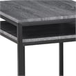 Benjara Rebecca 3pc Nesting Coffee and End Table Set- Black Metal- Gray Wood Top