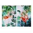 Benjara 32 x 48 Set of 2 Framed Wall Art- Botanical Flamingo Print- Green- White