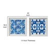 Benjara 17 x 17 Set of 2 Framed Wall Art- Geometric Print- Modern- White- Blue