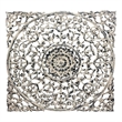 Benjara 36 x 36 Decorative Wood Wall Panel-Intricate Carved Design-Silver Finish