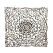 Benjara 36 x 36 Decorative Wood Wall Panel-Intricate Carved Design-Silver Finish