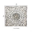 Benjara 36 x 36 Decorative Wood Wall Panel-Intricate Carved Design-Silver Finish