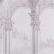Benjara 47 x 59 Decorative Wall Art- Rectangular- Historical Architecture- Gray