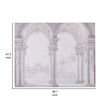 Benjara 47 x 59 Decorative Wall Art- Rectangular- Historical Architecture- Gray