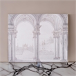 Benjara 47 x 59 Decorative Wall Art- Rectangular- Historical Architecture- Gray