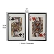 Benjara 24 x 35 Set of 2 Framed Wall Art- King Queen Card Pair- Gold- Black- Red