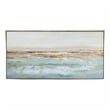 Benjara 30 x 59 Framed Wall Art- Abstract Ocean Oil Painting- Modern White Blue