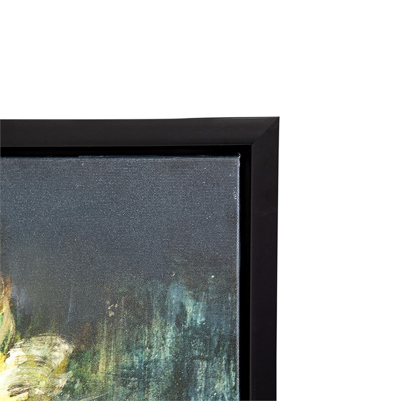 Benjara 39 x 39 Framed Wall Art-Dreamy Floral Hand Painting-Black-Green-White