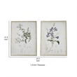 Benjara 24 x 32 Set of 2 Framed Wall Art Prints- Floral- Modern White and Black