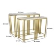 Benjara Set of 2 Accent Nesting Tables-Marble Top-Sleek Modern Gold Metal Frame
