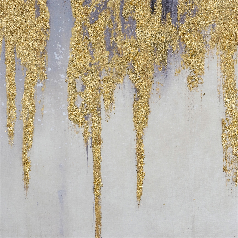 Benjara 39 x 39 Framed Oil Painting- Gold Flake