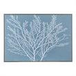 Benjara 28 x 39 Hanging Wall Art Decor-Rectangular White Tree Design-Blue Canvas
