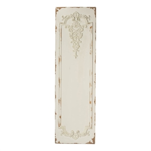 Benjara 71&quot Tall Wall Art Panel Set of 3- Traditional Design- Elegant Off White