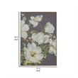 Benjara Nia 32 x 47 Flower Wall Art Decor- Microfiber- Pine Wood- White- Green