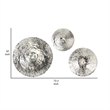 Benjara Set of 3 Decorative Wall Art Discs- Stainless Steel- Shiny Silver Finish