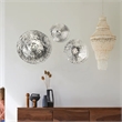 Benjara Set of 3 Decorative Wall Art Discs- Stainless Steel- Shiny Silver Finish