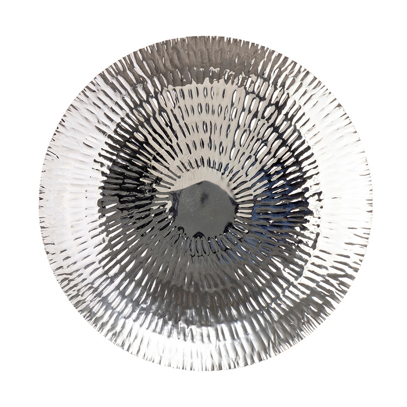 Benjara Set of 3 Decorative Wall Art Discs- Stainless Steel- Shiny Silver Finish