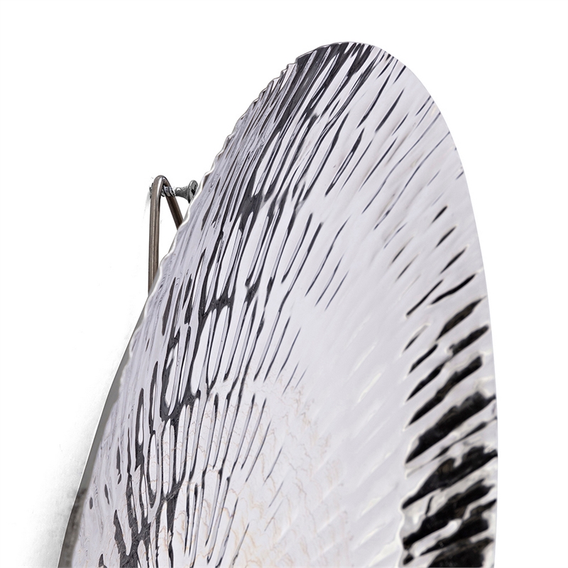 Benjara Set of 3 Decorative Wall Art Discs- Stainless Steel- Shiny Silver Finish