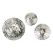 Benjara Set of 3 Decorative Wall Art Discs- Stainless Steel- Shiny Silver Finish
