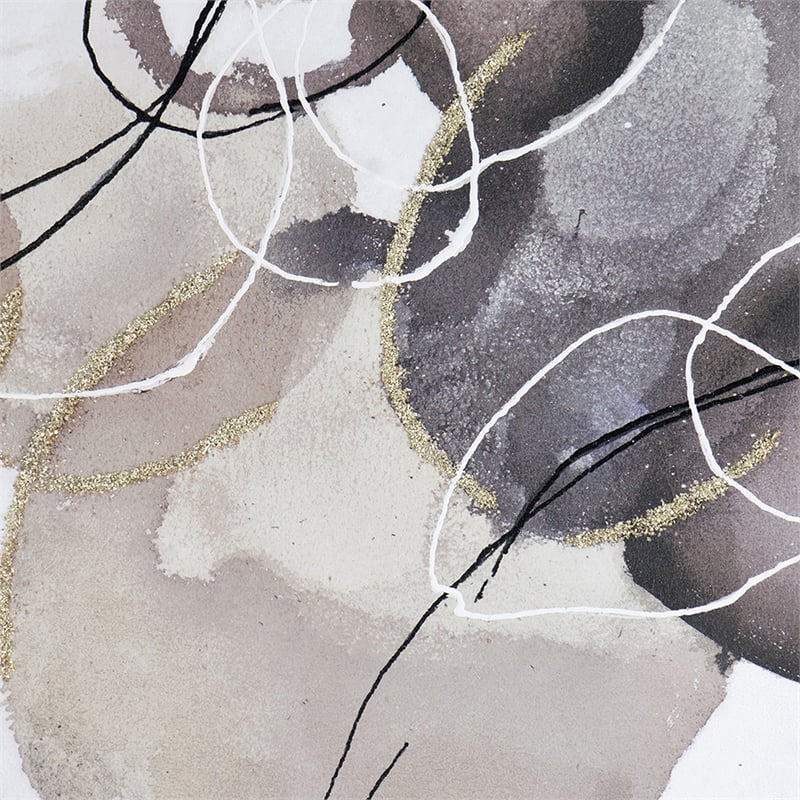 Benjara 35 x 47 L&scape Abstract Art Watercolor Oil Painting- Mixed Gray- Brown