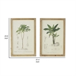 Benjara 24 x 32 Framed Art Print Set of 2- Tree Design- Fir Wood- Green- Brown