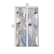 Benjara 20 x 71 Tall Framed Rectangular Oil Paintings Set of 2- White Abstract