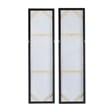 Benjara 20 x 71 Tall Framed Rectangular Oil Paintings Set of 2- White Abstract