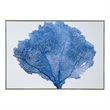 Benjara 28 x 39 Framed Wall Art Decor- Abstract Tree Design- Blue & White Canvas
